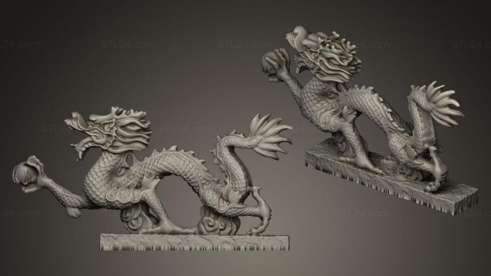 Статуэтки грифоны и драконы (Дракон, STKG_0011) 3D модель для ЧПУ станка